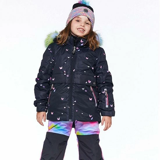 Deux Par Deux Two Piece Snowsuit Printed Butterflies And Iridescent Rainbow Print - Image 2