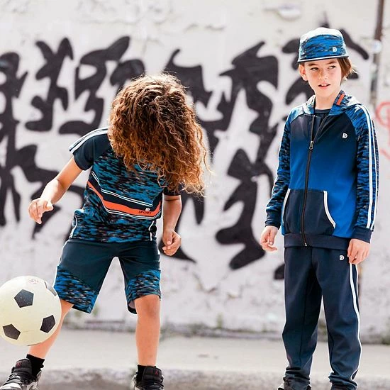 Deux Par Deux Athletic Pants Navy Blue, Orange And White - Image 3