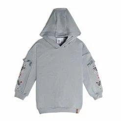 Deux Par Deux Hooded Long Sleeve Top With Frill