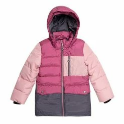Deux Par Deux Tricolor Puffy Jacket Pink, Fuchsia And Dark Grey
