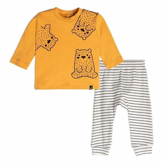 Deux Par Deux Organic Cotton Striped Top And Pant Set Yellow And Heather Beige Deux Par Deux Organic Cotton Striped Top And Pant Set Yellow And Heather Beige -Deux par Deux Shop unnamed file 1011