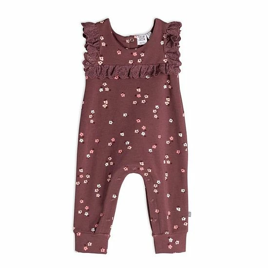 Deux Par Deux Bodysuit And Printed Overall Set Little Flowers Print - Image 3