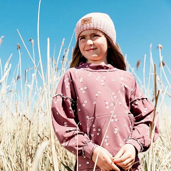 Deux Par Deux Printed Top With Lace Burgundy Little Flowers Print - Image 2