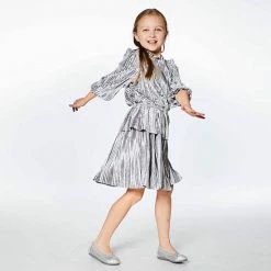 Deux Par Deux Long Sleeve Crinkle Dress Silver Grey -Deux par Deux Shop unnamed file 1062