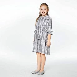 Deux Par Deux Long Sleeve Crinkle Dress Silver Grey -Deux par Deux Shop unnamed file 1063