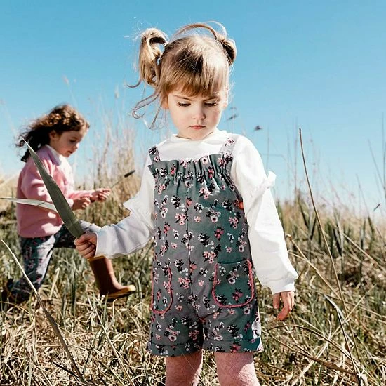 Deux Par Deux Printed Flowers Cotton Romper - Image 3