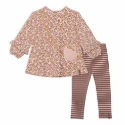 Deux Par Deux Printed Tunic With Legging Set Mini Flowers