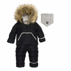 Deux Par Deux Black One Piece Baby Snowsuit
