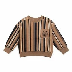 Deux Par Deux Printed Fleece Top With Pocket Bear Print