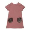 Deux Par Deux Short Sleeve Dress With Faux Fur Pocket