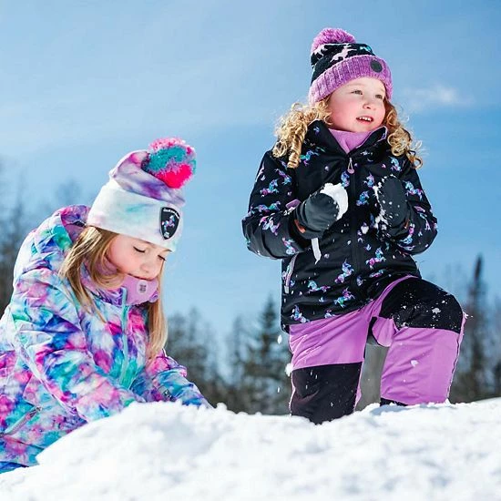 Deux Par Deux Printed Unicorns Two Piece Snowsuit Black And Lilac - Image 3