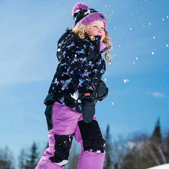 Deux Par Deux Printed Unicorns Two Piece Snowsuit Black And Lilac - Image 4