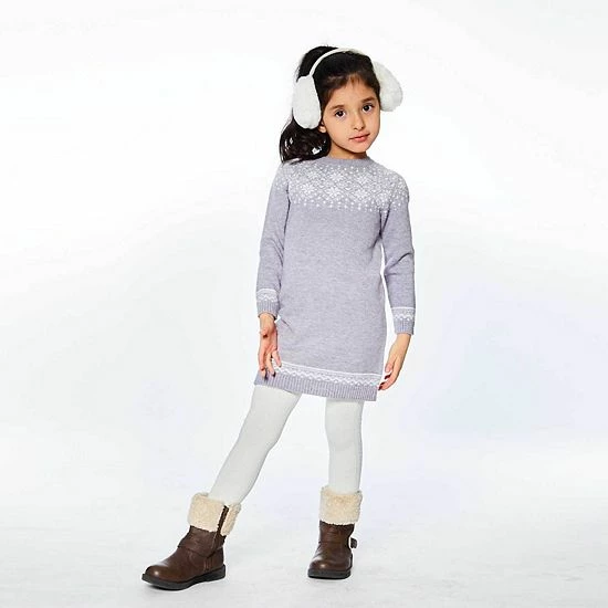 Deux Par Deux Jacquard Knitted Long Sleeve Dress Light Heather Grey Deux Par Deux Jacquard Knitted Long Sleeve Dress Light Heather Grey -Deux par Deux Shop unnamed file 1193