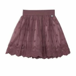 Deux Par Deux Lace Skirt Burgundy