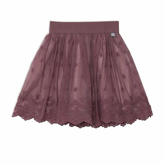 Deux Par Deux Lace Skirt Burgundy
