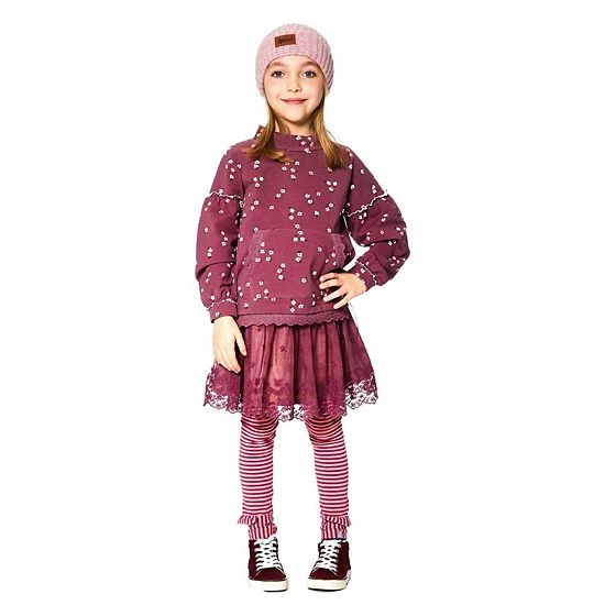 Deux Par Deux Lace Skirt Burgundy - Image 2