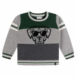 Deux Par Deux Knit Sweater With Dog