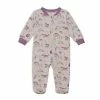 Deux Par Deux Organic Cotton One Piece Printed Pajamas With Printed Forest Animals