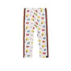 Deux Par Deux Organic Cotton Printed Leggings White Fruits