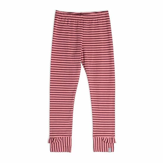 Deux Par Deux Striped Leggings With Frill