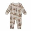 Deux Par Deux Organic Cotton One Piece Printed Pajamas With Printed Bears