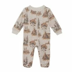 Deux Par Deux Organic Cotton One Piece Printed Pajamas With Printed Bears
