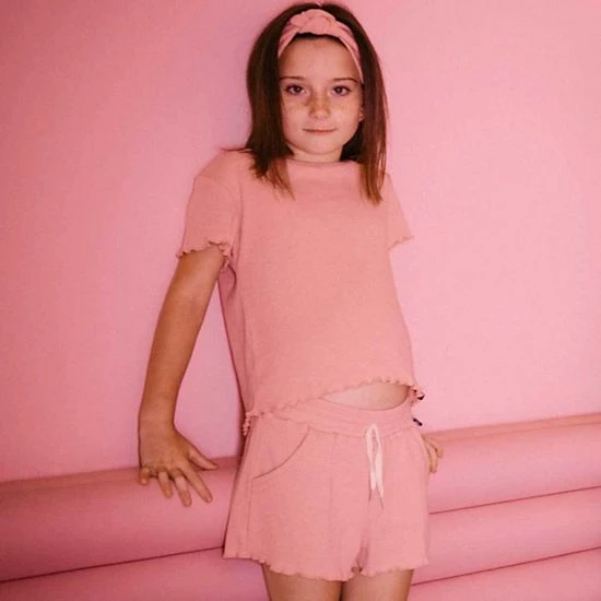 Deux Par Deux Waffled T-Shirt Dusty Pink - Image 2