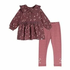 Deux Par Deux Printed Long Sleeve Tunic With Legging