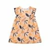 Deux Par Deux Printed Dress With Frill Peach Cherry