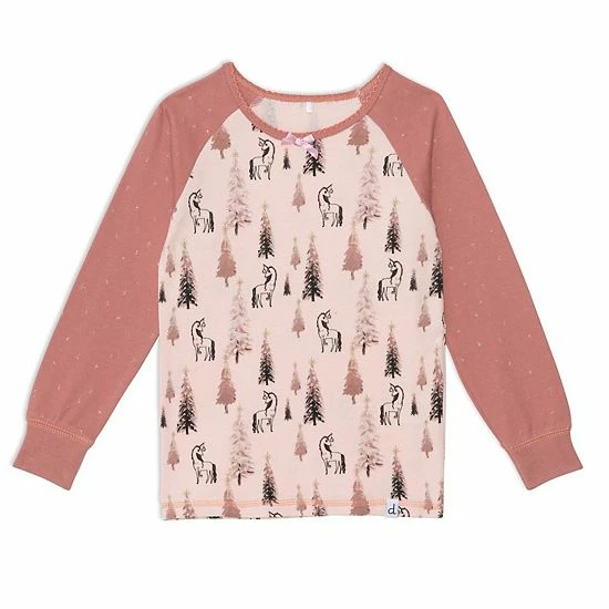 Deux Par Deux Organic Cotton Two Piece Printed Pajama Set With Unicorns And Trees - Image 4