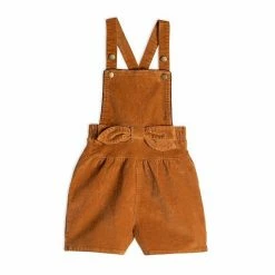 Deux Par Deux Corduroy Overall With Bow