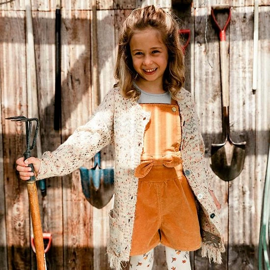 Deux Par Deux Corduroy Overall With Bow - Image 3