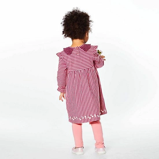 Deux Par Deux Long Sleeve Dress With Frill Striped - Image 2