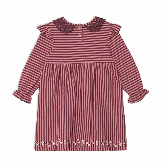 Deux Par Deux Long Sleeve Dress With Frill Striped - Image 5