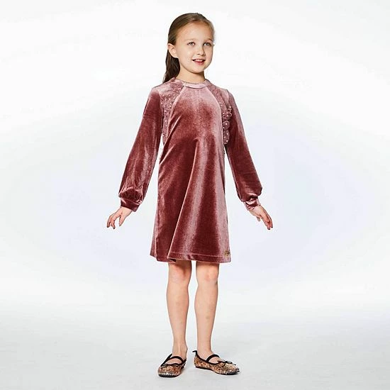 Deux Par Deux Long Sleeve Dress With Frill Dusty Mauve - Image 3