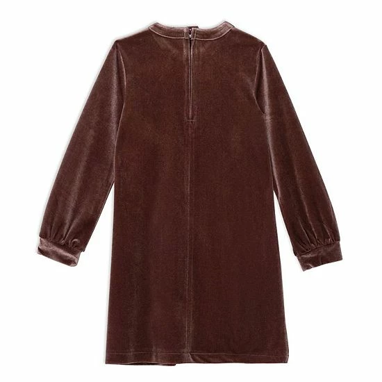 Deux Par Deux Long Sleeve Dress With Frill Dusty Mauve - Image 4