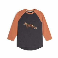 Deux Par Deux Long Sleeve Raglan Top With Fox Print