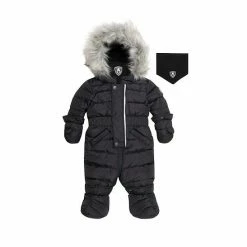 Deux Par Deux One Piece Baby Snowsuit Black