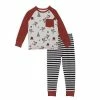 Deux Par Deux Organic Cotton Two Piece Pajama Set With Bear Print