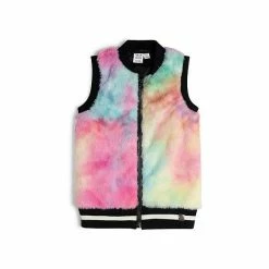 Deux Par Deux Plush Sleeveless Vest Rainbow
