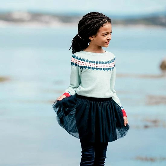 Deux Par Deux Skirt Legging Navy Blue Grey - Image 2