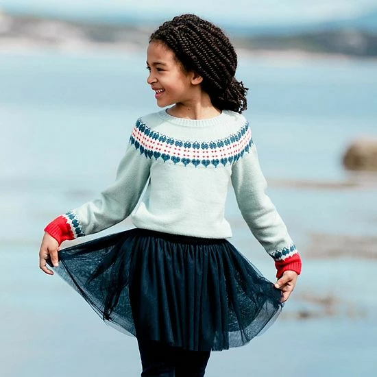 Deux Par Deux Skirt Legging Navy Blue Grey - Image 3