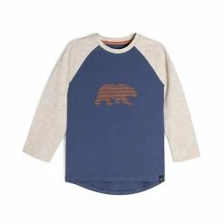 Deux Par Deux Long Sleeve Raglan Top With Bear Print