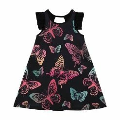 Deux Par Deux Dress With Multicolored Butterflies