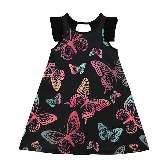 Deux Par Deux Dress With Multicolored Butterflies