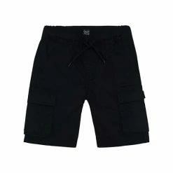 Deux Par Deux Extensible Twill Cargo Pocket Short Black