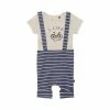 Deux Par Deux Organic Cotton Bodysuit And Short With Straps Set