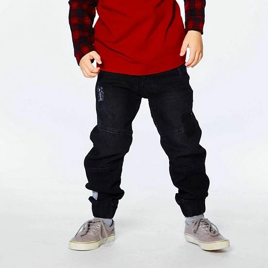 Deux Par Deux French Terry Denim Jogger Black Textured - Image 2