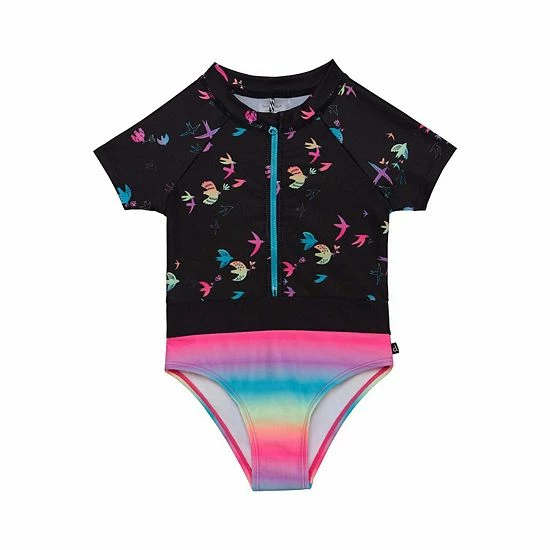 Deux Par Deux Multicolored Birds Rashguard