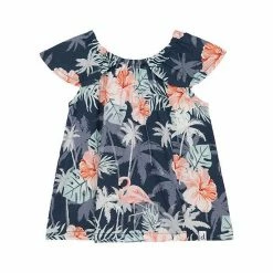 Deux Par Deux Flamingo Printed Blouse